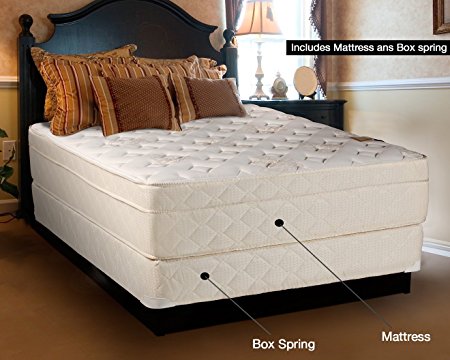 Continental Sleep Mattress,13-Inch Euro Top Pillow Top, Foam Encased,Orthopedic, Assembled, Firm Queen Mattress and Box Spring, Luxury Collection