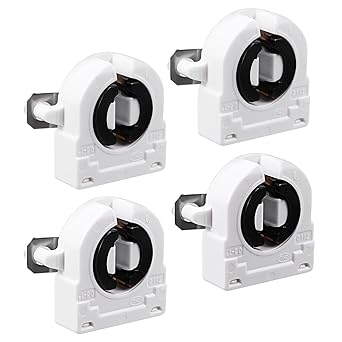 uxcell 4Pcs T8 Fluorescent Light Holder G13 Base Non-Shunted Lamp Socket AC 500V 2A for LED Fluorescent Tube