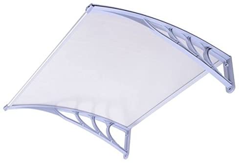 Outdoor Window Door Patio Sun Shade Awning (3ft, Clear/White)