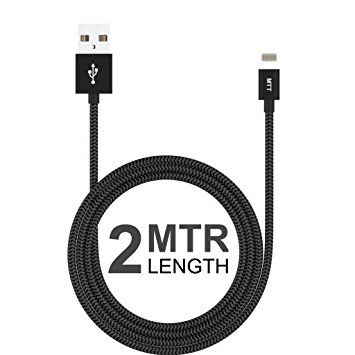 MTT 2 Meter Apple Certified Nylon Braided Lightning to USB Cable for iPhone 7 /7 Plus 6S/6, 6S/6 Plus, 5C/5S/5 ,iPad Mini , Air 2 and More