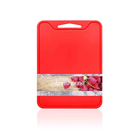 Cutting board with food grade silicone also for chopping Non-slip Soft Chopping Mat, heat holder, Antibacterial and Thicken Mat with, by Topshome (Red)