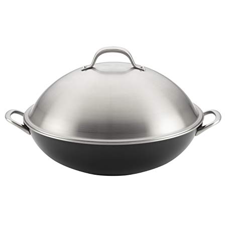 Circulon Ultimum Forged Aluminum Nonstick Covered Wok, 13.75-Inch, Black