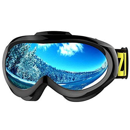 Zionor Lagopus X Mini Kids Snowmobile Snowboard Skate Ski Goggles with 100% UV Protection Anti-Fog Detachable Wide Angle Double Panoramic Lens for Youth