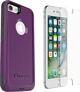 OtterBox Commuter Series Case for iPhone SE (3rd and 2nd gen) and iPhone 8/7 with Screen Protector- Non Retail Packaging - Plum Way (Plum Haze/Night Purple) (27-51444-MX-SP)