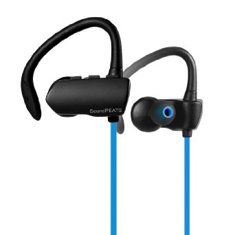 SoundPEATS Bluetooth Headphones Sweat Resistant Wireless Sports Earphones for Exercise (Bluetooth 4.1, 6 Hours Talk Time, Stereo, Secure Fit Ear Hooks Design) - Q9A Blue