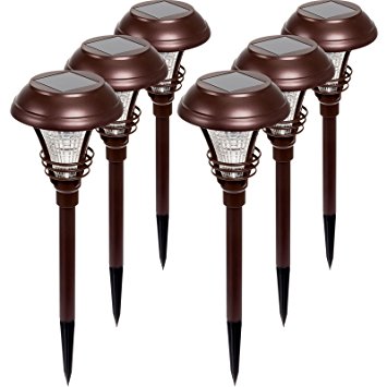 Westinghouse Brown Kenbury Solar Outdoor Garden Pathway LED Stake Lights (6 Pack)