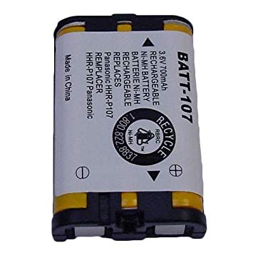 Panasonic TYPE35 Cordless Phone Battery Ni-MH, 3.6 Volt, 700 mAh - Ultra Hi-Capacity - Replacement for PANASONIC HHR-P107, Sennheiser BA300 Rechargeable Battery