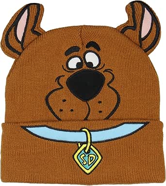 Scooby Doo Embroidered Face and Collar Design OSFM Costume Hat Beanie