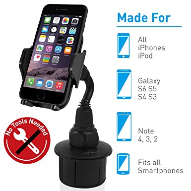 Macally MCUPMP Adjustable Automobile Cup Holder for iPhone, iPod, Smartphones, MP3 and GPS-Black