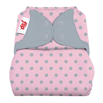 Flip Hybrid Reusable Cloth Diaper Cover with Adjustable Snaps and Stretchy Tabs - Fits Babies from 8 to 35  Pounds (Ballet)