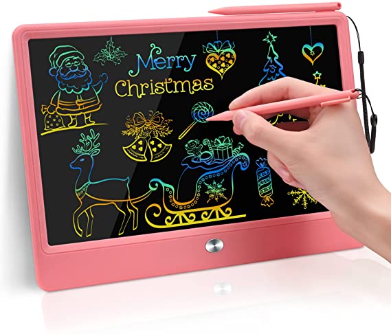 qOXOp LCD Writing Tablet, 12.8 Inch Colorful Screen Drawing Pad, Doodle and Scribbler Boards for Kids, Electronic Educational Learning Toys for 2 3 4 5 6  Years Old Boys and Girls Gifts