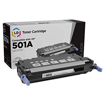 LD Remanufactured Toner Cartridge Replacement for HP 501A Q6470A (Black)