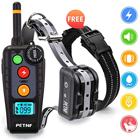 Shock Collar for Dogs,2019 Newest Dog Shock Collar with Remote,Dog Training Collar, Electric Bark Collar Rechargeable Waterproof,3 Training Modes,Remote Range Control,Backlight LCD Screen,Anti Leakage
