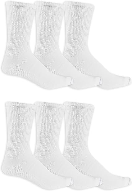 Dr. Scholl's Mens Diabetes & Circulator - 4 6 Pair Packs Non-binding Comfort And Moisture Management Sock, White, 7-12 US