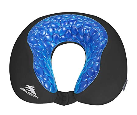 High Sierra HS1377 - Travel Pillow with Cooling Gel [Cooling effect is subjective, and varies by personal sensitivity] Premium Memory Foam - Exceptional Neck Support - Perfect for Flights & Road Trips