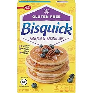 Betty Crocker Bisquick Baking Mix, Gluten Free Pancake and Waffle Mix, 16 oz Box (Pack of 1)