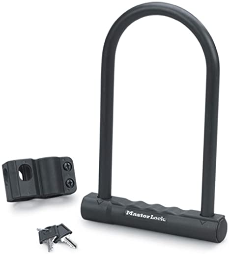 MASTER LOCK Bike D Lock [Key] [Universal Mounting Bracket] 8170EURDPRO - Ideal for Bike, Electric Bike, Mountain Bike, Road Bike, Folding Bike