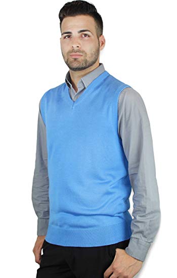 Blue Ocean Solid Color Sweater Vest