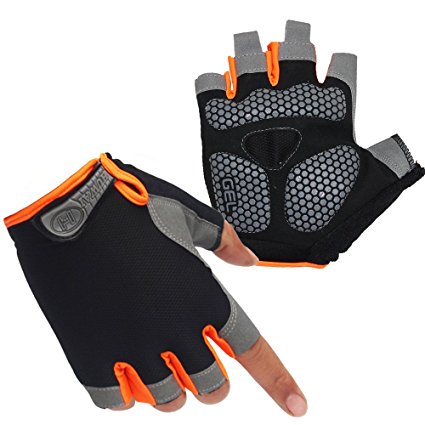 HuwaiH Cycling Gloves Men's/Women's Mountain Bike Gloves Half Finger Biking Gloves | Anti-slip Shock-absorbing Gel Pad Breathable Cycle Gloves