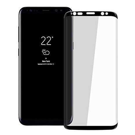 YCFlying HD Galaxy S8 Plus Screen Protector, Full Screen Tempered Glass Screen Protector Film, Edge to Edge Protection Screen Cover Saver Guard for 3D 9H Hardness Samsung Galaxy S8 Plus/S8 ,Easy Insta