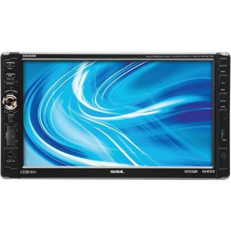 SOUND STORM DD888 Double-DIN 7 inch Motorized Touchscreen DVD Player, Receiver, Detachable Front Panel, Wireless Remote