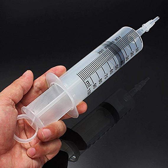 foviupet 2 Pack Garden Syringe 100ML,Plastic Syringe for Hydroponics Nutrient Measuring, Watering, Refilling, Lab Experiment