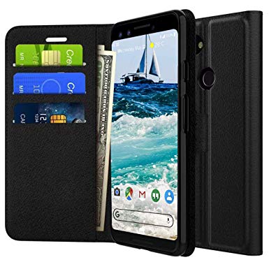 Yersan Google Pixel 3 Wallet Case, Magnetic Flip Leather Cover Card Slot Holder with Kickstand Heavy Duty Protection Shockproof Cover Case for Google Pixel 3