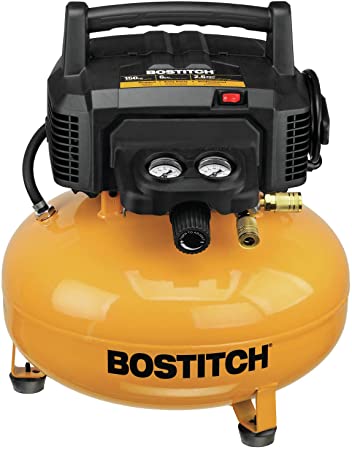 BOSTITCH Pancake Air Compressor, Oil-Free, 6 Gallon, 150 PSI (BTFP02012)