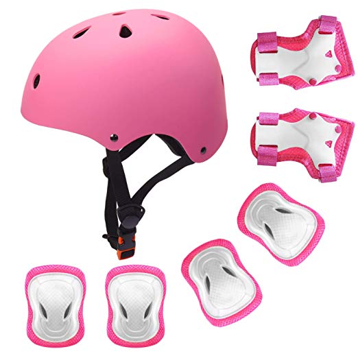 YUFU Kids Helmet 3-13 Years Boys Girls Adjustable Sports Protective Gear Set from Toddler to Youth Helmet Knee Elbow Wrist Pads Cycling Roller Scooter Bicycle Bike Skateboard Accessories Protector