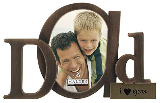 Malden International Designs Bronze Script Dad Picture Frame, 3.5x4.5, Bronze