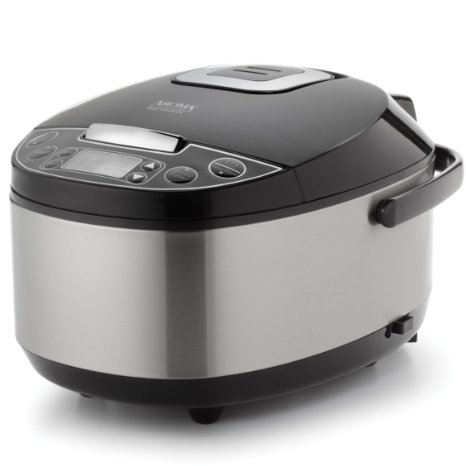 Aroma Professional 6 Cup uncooked rice resulting in 12 Cup Cooked rice Rice Cooker Food Steamer and Slow Cooker Stainless Steel Exterior