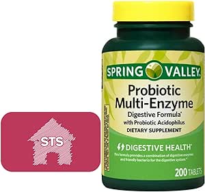 Spring Valley Multi-Enzyme Probiotic 200 Tablets   STS Sticker.