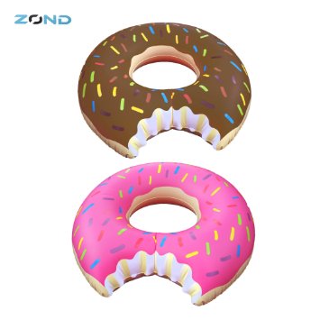 2 Piece SET of Gigantic 4ft Donut Pool Floats by ZOND Chocolate and Strawberry with Sprinkles