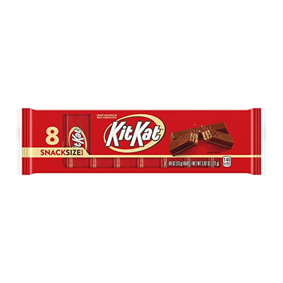 KIT KAT Milk Chocolate Snack Size Wafer Candy, Individually Wrapped, 0.49 oz Bars (8 count)