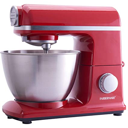 Farberware 6 Speed 4.7-Quart Professional Stand Mixer, Red