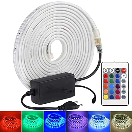 LEONLITE Freedom Sale 3014 LED Waterproof 15 Meters SMD Roll Strip Rope Pipe Light with Remote (Multicolour, 120 LED/Mtr) from Fulfilled by Light House