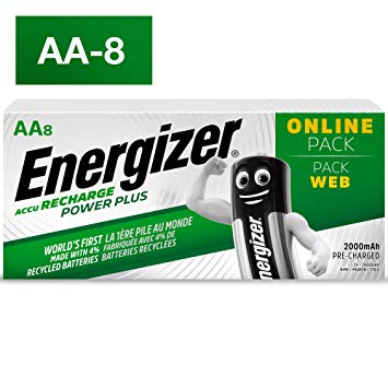 Energizer Power Plus Rechargeable AA 8 Pack Batteries
