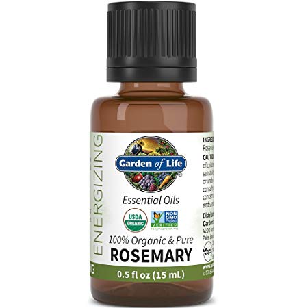 Garden of Life Essential Oil, Rosemary 0.5 fl oz (15 mL), 100% USDA Organic & Pure, Undiluted & Non-GMO - for Diffuser, Aromatherapy, Meditation - Energizing, Stimulating, Refreshing, Clarifying