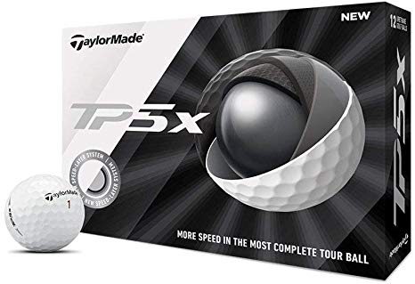 TaylorMade TP5x Golf Balls, White (One Dozen)