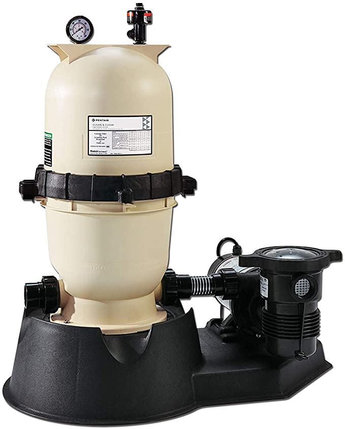 Pentair PNCC0075OE1160 Clean and Clear Aboveground Cartridge Pool and Spa Filter System, 1 HP