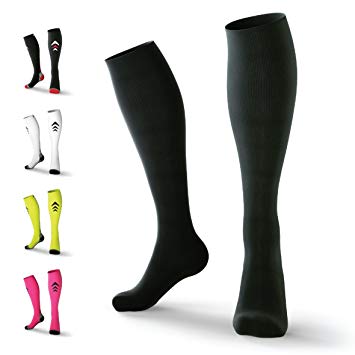 Rymora Compression Socks (Cushioned, Graduated Compression, Ergonomic fit for Men and Women, Seamless Toe Seams) (Ideal for Sports, Work, Flight, Pregnancy)