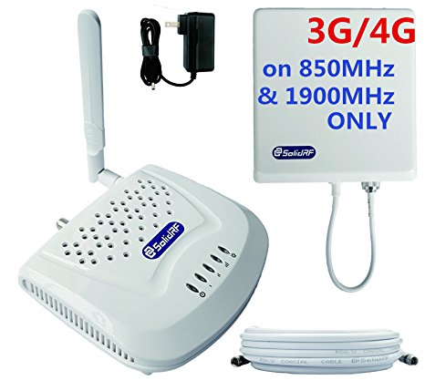 SolidRF SOHO Dual Bands Cell Phone Signal Booster for Home and Office Supports 3G/4G on 850MHz&1900MHz Only