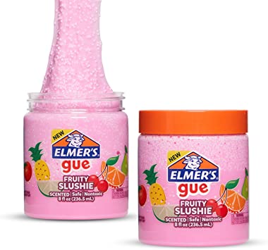 Elmer's GUE Pre Made Slime, Fruity Slushie Crunchy Slime, Scented, 2 Count