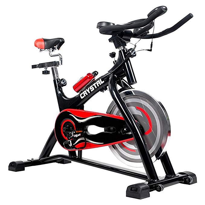 HYD-Parts Indoor Cycling Bikes with LCD Monitor and Free Bottle Trainer Bicycle Stationary Fitness Equipment with 30lbs flywheel Exercise Bike