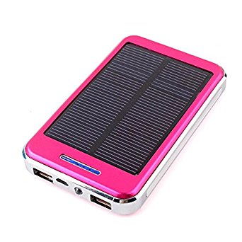 10000mAh Dual USB Solar Power Panel External Battery Charger Bank for Mobile Phone Red
