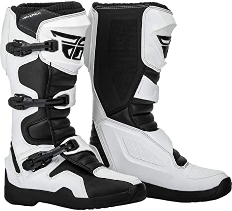 FLY Racing Maverik Boots for Motocross, Off-road, and ATV riding (SZ 09,WHITE/BLACK)