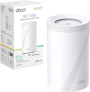 TP-Link Deco BE9300 Whole Home Tri-Band Mesh WiFi 7, Speeds up to 9214 Mbps, AI-Driven, Connect Over 200 Devices, Ideal for Gaming&4K, Easy Setup,2.5G Connectivity Wired and Wireless,Deco BE65(1-pack)