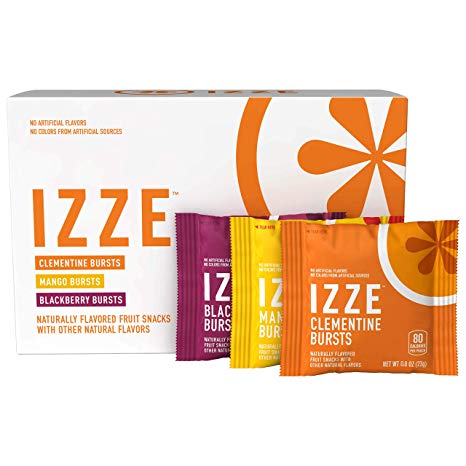 IZZE Bursts Organic Fruit Snacks, 3 Flavor Variety Pack, .8oz Pouches, 18 Count
