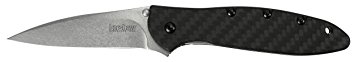 Kershaw Leek Carbon Fiber Utility Pocket Knife with Speedsafe Assisted Opening, Black