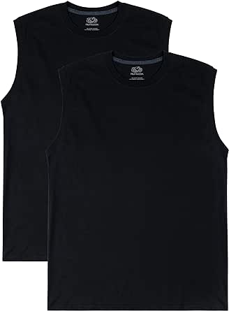 Fruit of the Loom Men's Eversoft Cotton Sleeveless T Shirts, Breathable & Moisture Wicking with Odor Control, Sizes S-4x